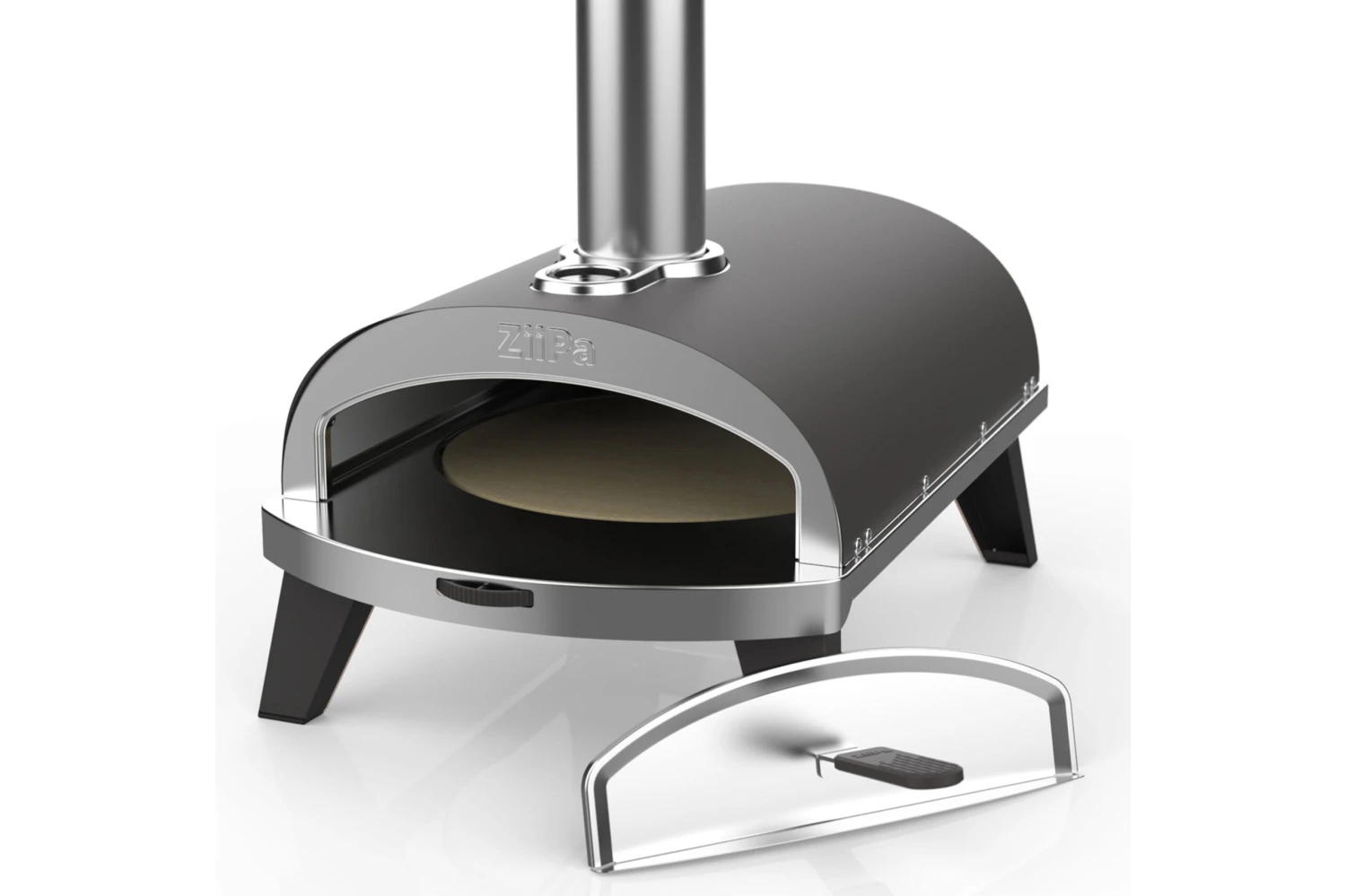 ZiiPa Pizza Oven Piana - Houtgestookt - Met Thermometer - Leisteen - Voor ø 30 Cm Pizza's - Roterende Pizzasteen 7 ZiiPa Pizza Oven Piana - Houtgestookt - Met Thermometer - Leisteen - Voor ø 30 Cm Pizza's - Roterende Pizzasteen - Afbeelding 5