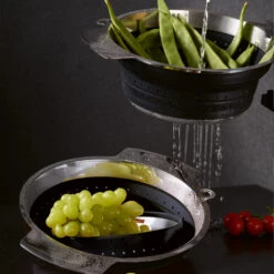 Rosle Vergiet - RVS / Siliconen - ø 24 Cm - Opvouwbaar -Goedkope Kook Pret Winkel 16124 05 Seiher faltbar schwarz 24cm